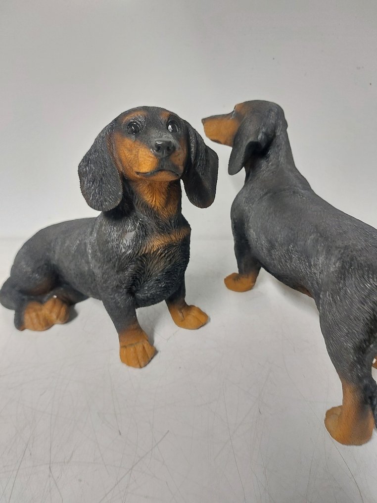 Statue, tuin beeld van een teckel - 20 cm - polyresin #3.2