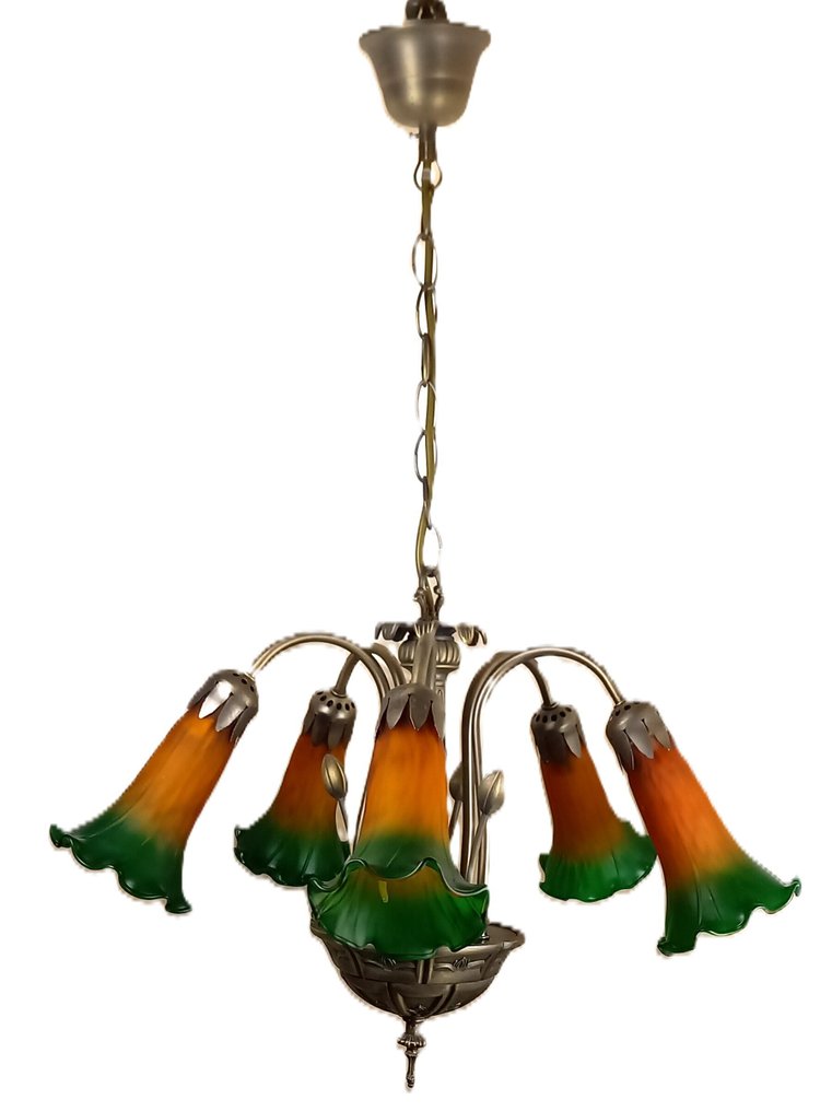 tiffany style - Pendant ceiling lamp (3) - Metal, Glass - Set tiffany style lamps #3.2