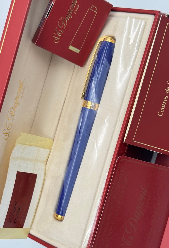 S.T. Dupont - Fidelio Laque Bleue Ocean & Gold Plated *FULL SET* - Vulpen #1.0