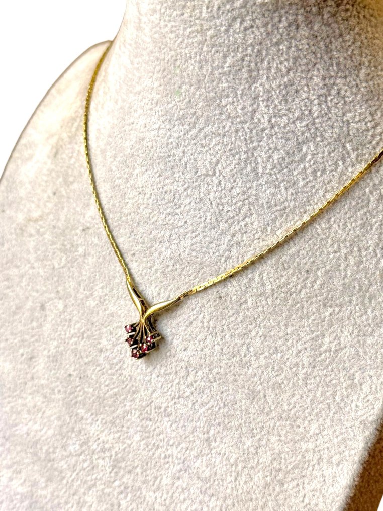 Sans Prix de Réserve - Collier - 18 carats Argent, Or jaune, Plaqué or Rubis #1.0