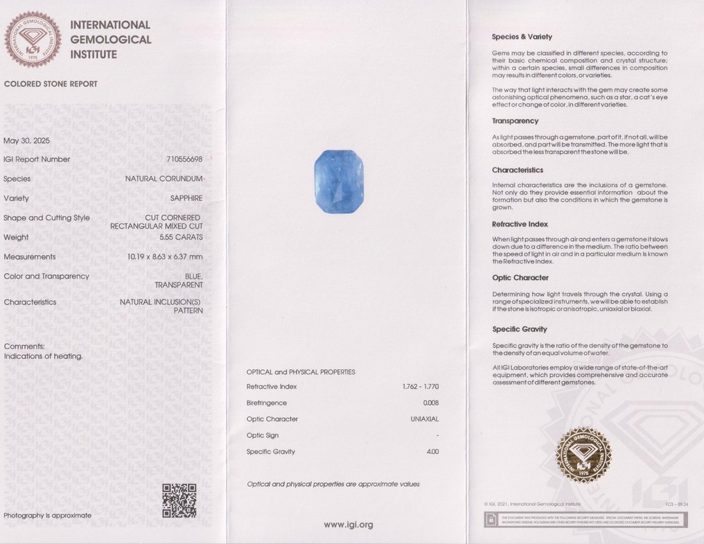 Gyűrű - 14 kt. Fehér arany - 6.27ct. tw. Zafír - Gyémánt - Kék zafír gyémánt gyűrű #2.1