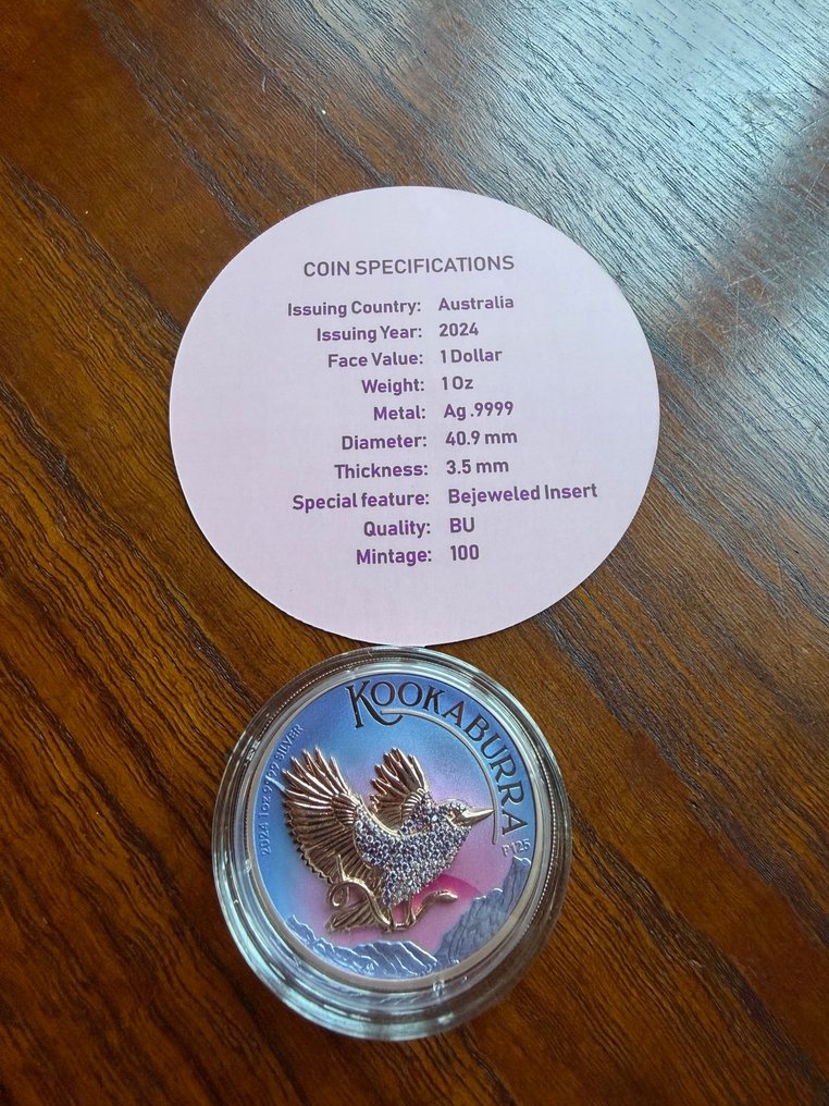 澳大利亞. 1 Dollar 2024  Kookaburra , 1 Oz (.999) #1.0