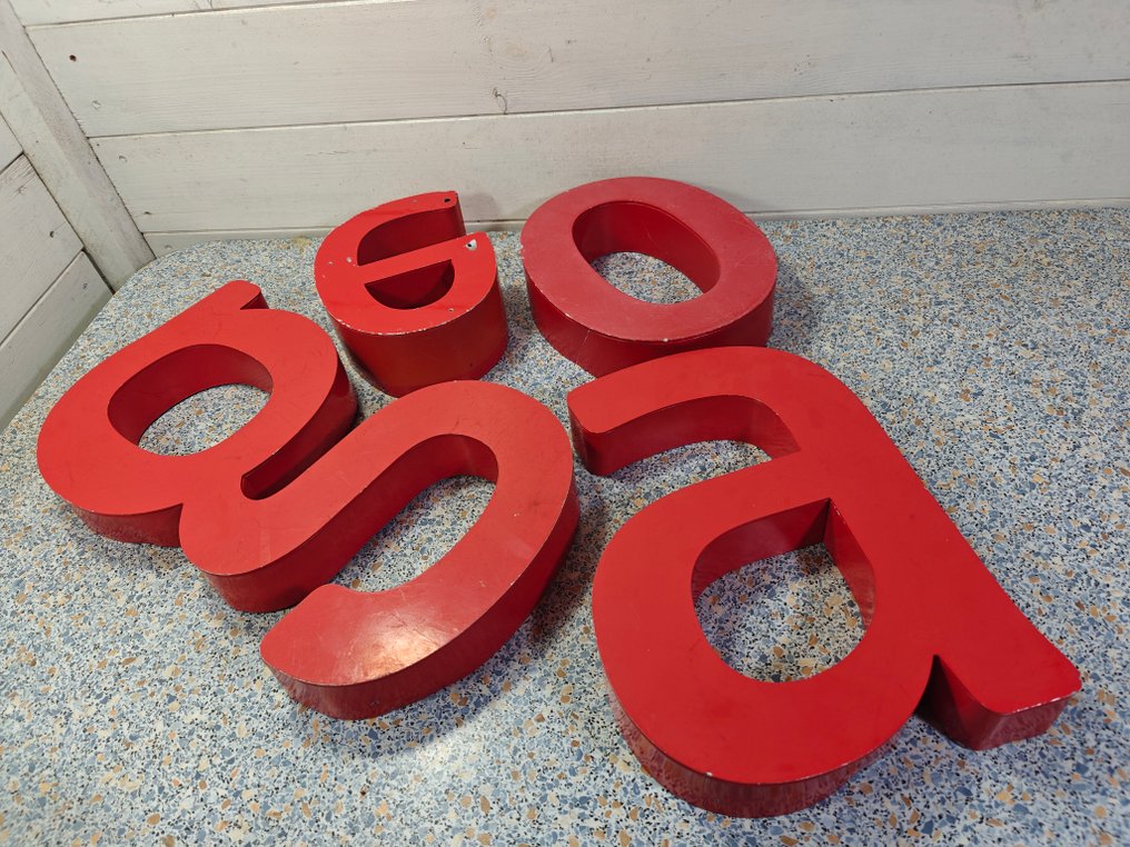 Βιομηχανικός εξοπλισμός - Ολλανδία - 4 x Vintage Sign letters "a" "e" "g" "o" #3.2
