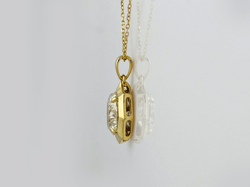 吊墜頸鏈 - 14 克拉 黃金 - 2.02ct. tw. 鉆石 (實驗室培育) #4.3