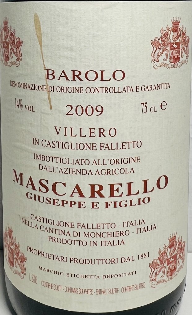 2009 Giuseppe Mascarello, Villero - Μπαρόλο - 1 Î¦Î¹Î¬Î»Î· (0,75L) #2.1