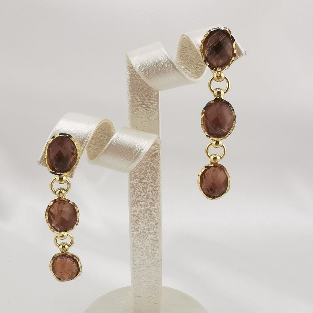 Συνθετικός πολύτιμος λίθος - Ασημί - Σκουλαρίκια - χειροποίητο #1.0