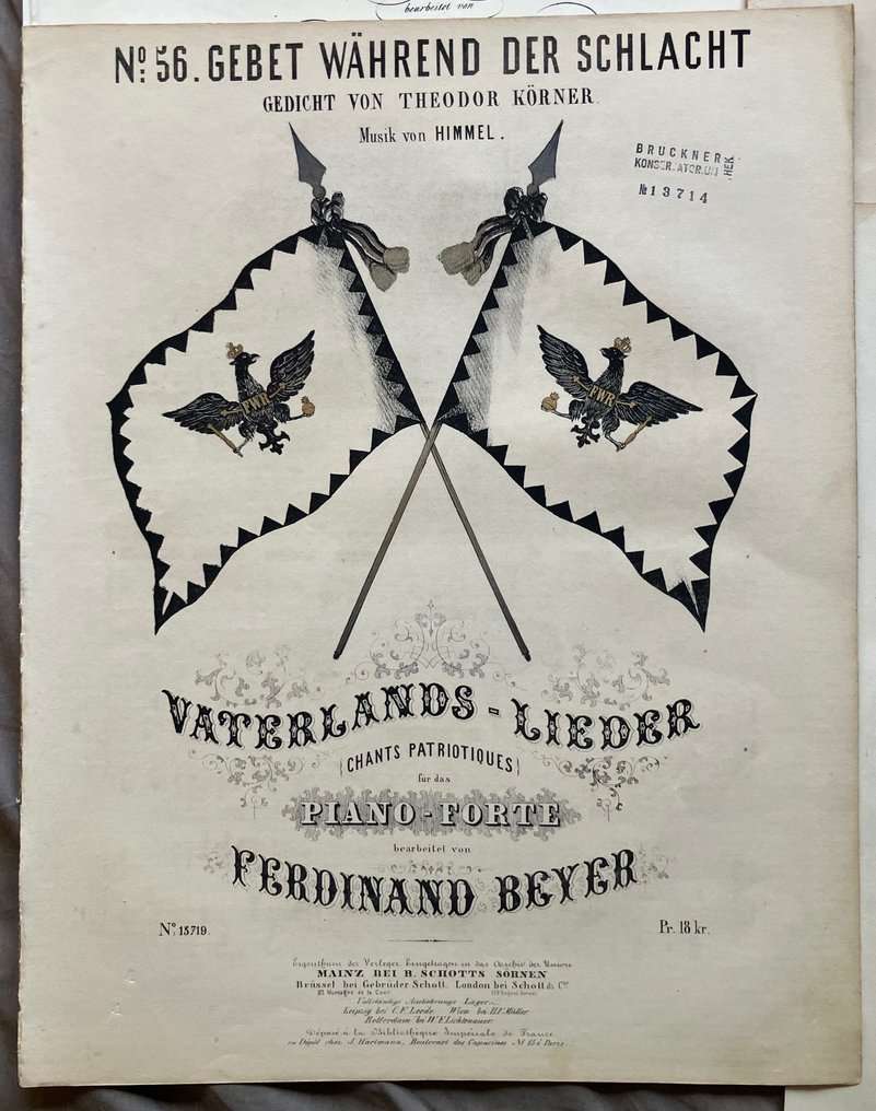 Ferdinand Beyer / Theodor Körner / C. M. v. Weber - Vaterlandslieder: 5 Ausgaben Preussische Lieder - 1855 #3.2
