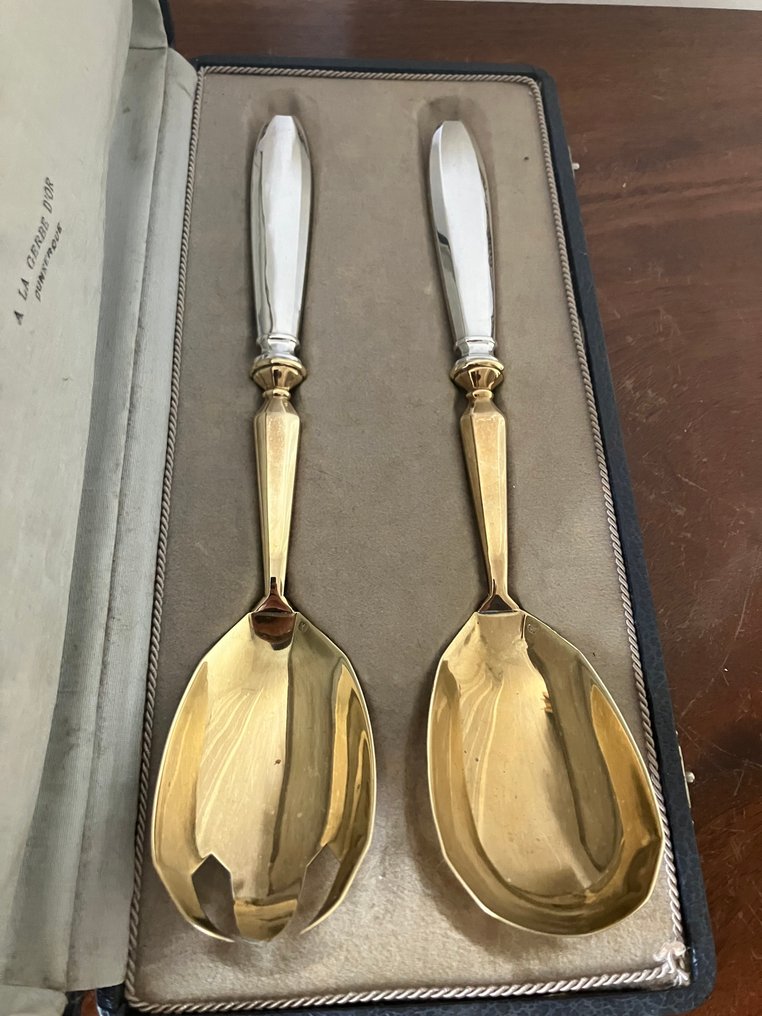 Vassoio di portata da insalata - .925 argento - 1920-1930 #2.1