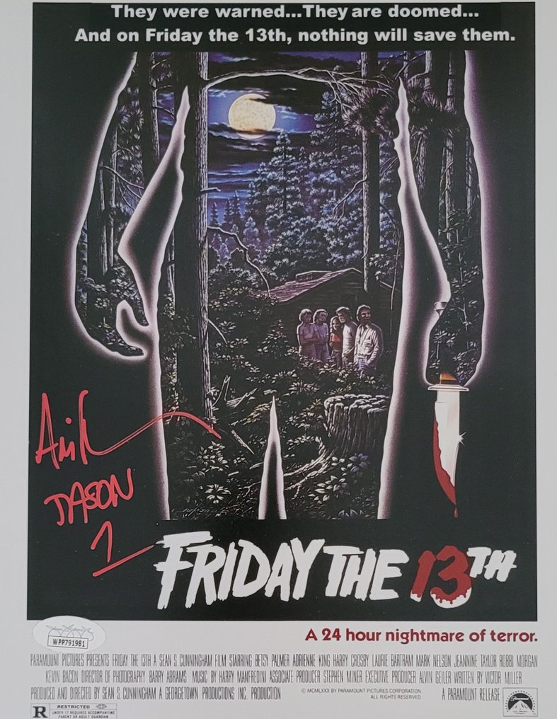 Perjantai 13 - Jason Voorhees (Ari Lehman) - Autograph, Photo with COA of JSA #1.0