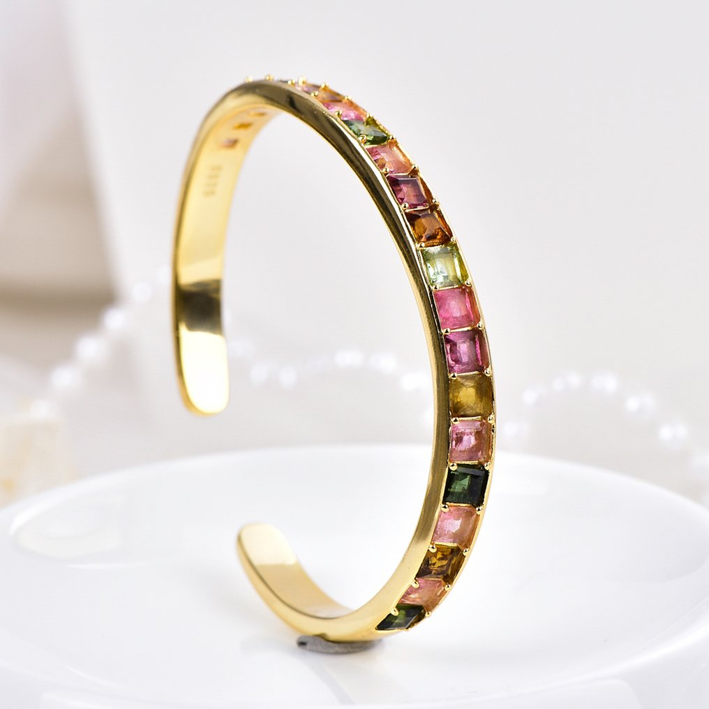 Ingen mindstepris - Armbånd Sølv - Tourmaline - Certificeret #3.2