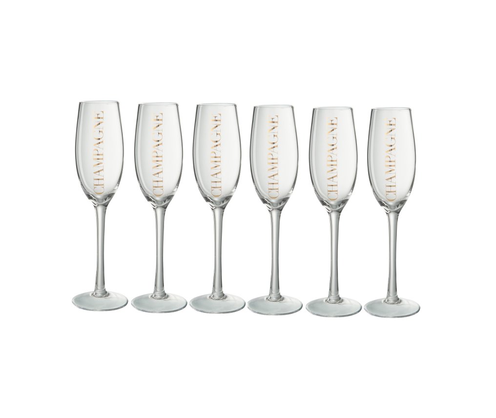 Ποτήρι σαμπάνιας (6) - Γυαλί - Πολυτελές Χρυσό #4.3