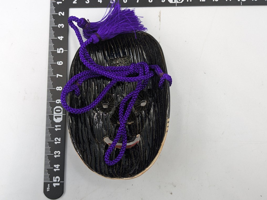 能面/「小面」 二条掬月作 日本能面面具“Ko-omote”由二条掬月手工雕刻木制面具 - 二条掬月 - 手工雕刻木材、多彩颜料、漆面背面 - 日本 - Shōwa period (1926-1989) #2.1