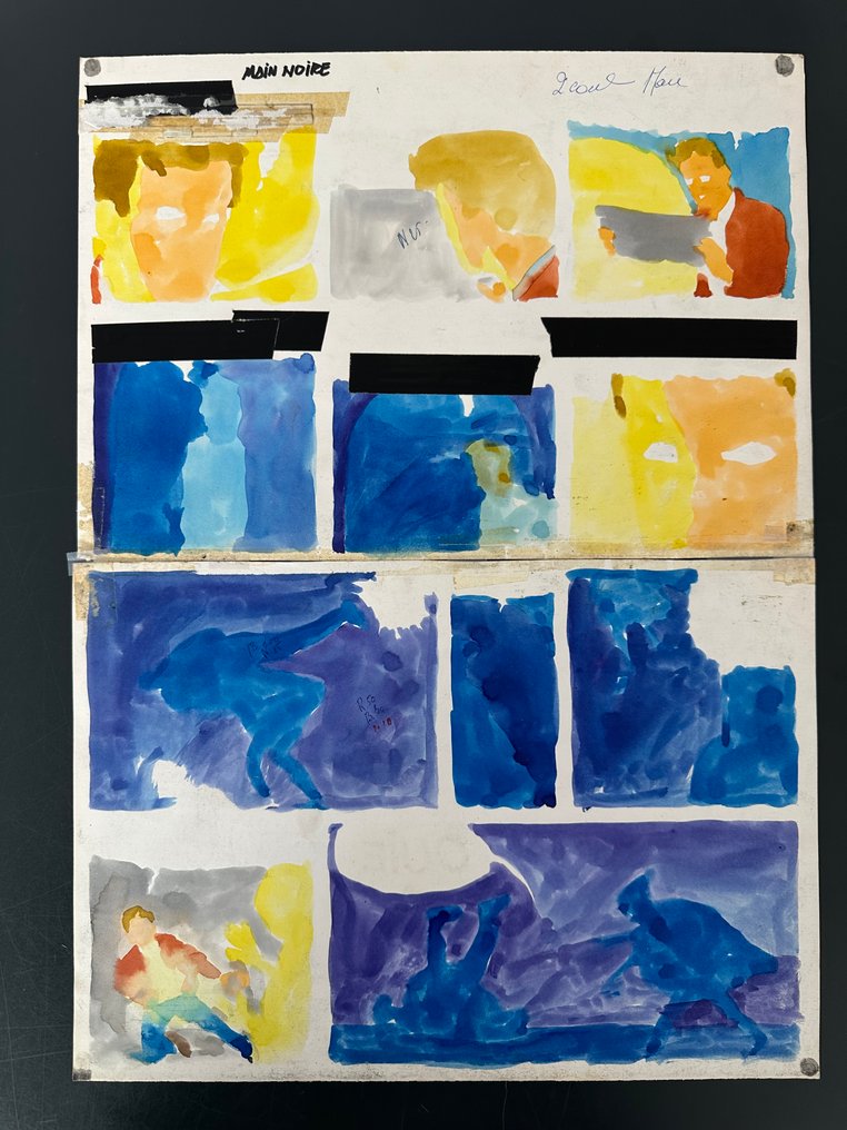 Eddy Paape - 1 Original page - Marc Dacier - la main noire - page #15 - 1962 #4.3