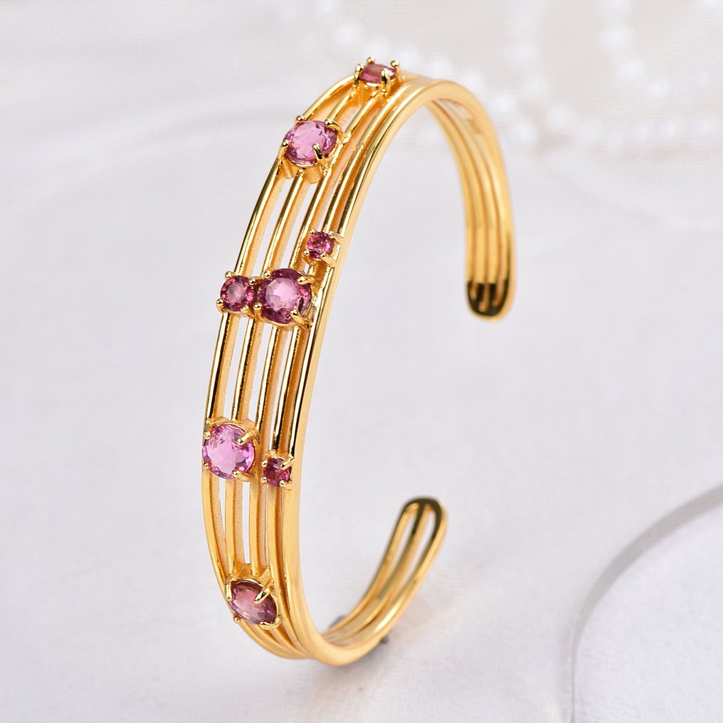 沒有保留價 - 手鈪 銀 - 碧玺 - 已认证 #1.0