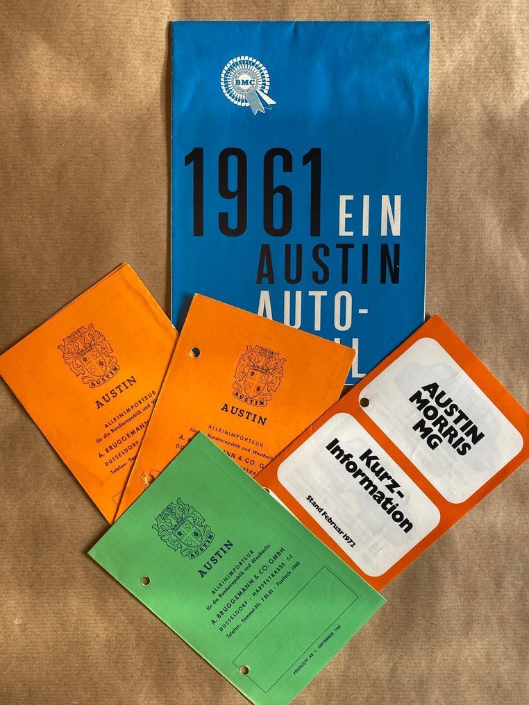 Austin 60´er Jahre original Werksprospekte / Konvolut Healey 3000, Healey Sprite Typ II, u.a. - Esite - 1961 #1.0
