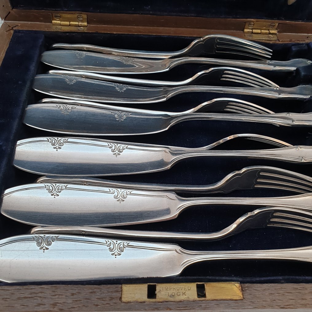 Levesley Brothers - Servizio di posate (12) - Placcato argento - Mangiatore di pesce #1.0