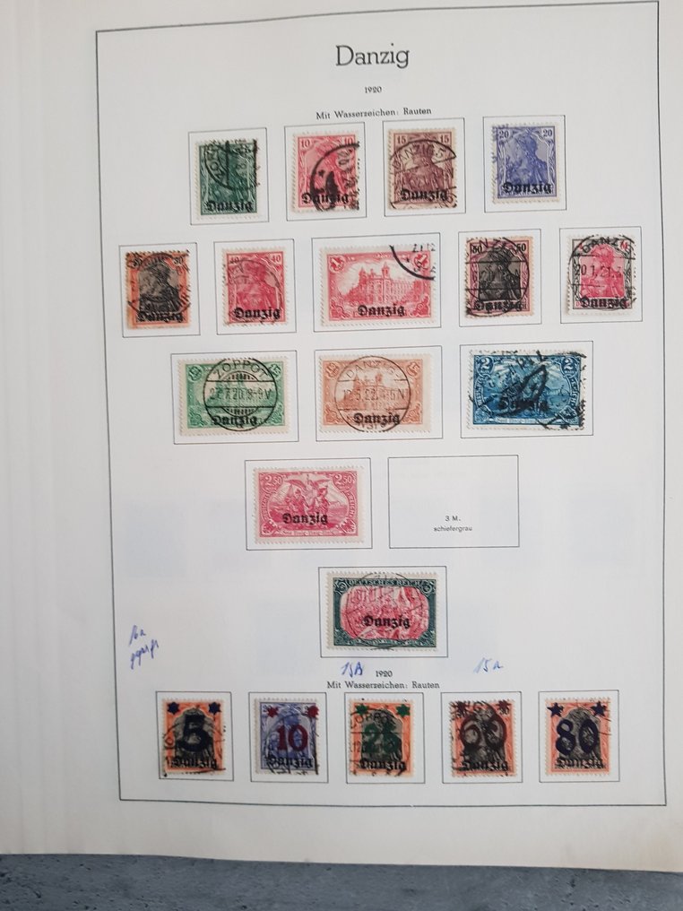 Danzica 1920/1932 - Collezione su inserto di carte. #1.0