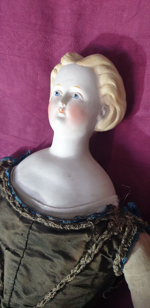 senza marca - Lalka Parian testa e spalla in bisquit opaca. - 1800-1850 - Niemcy #2.1