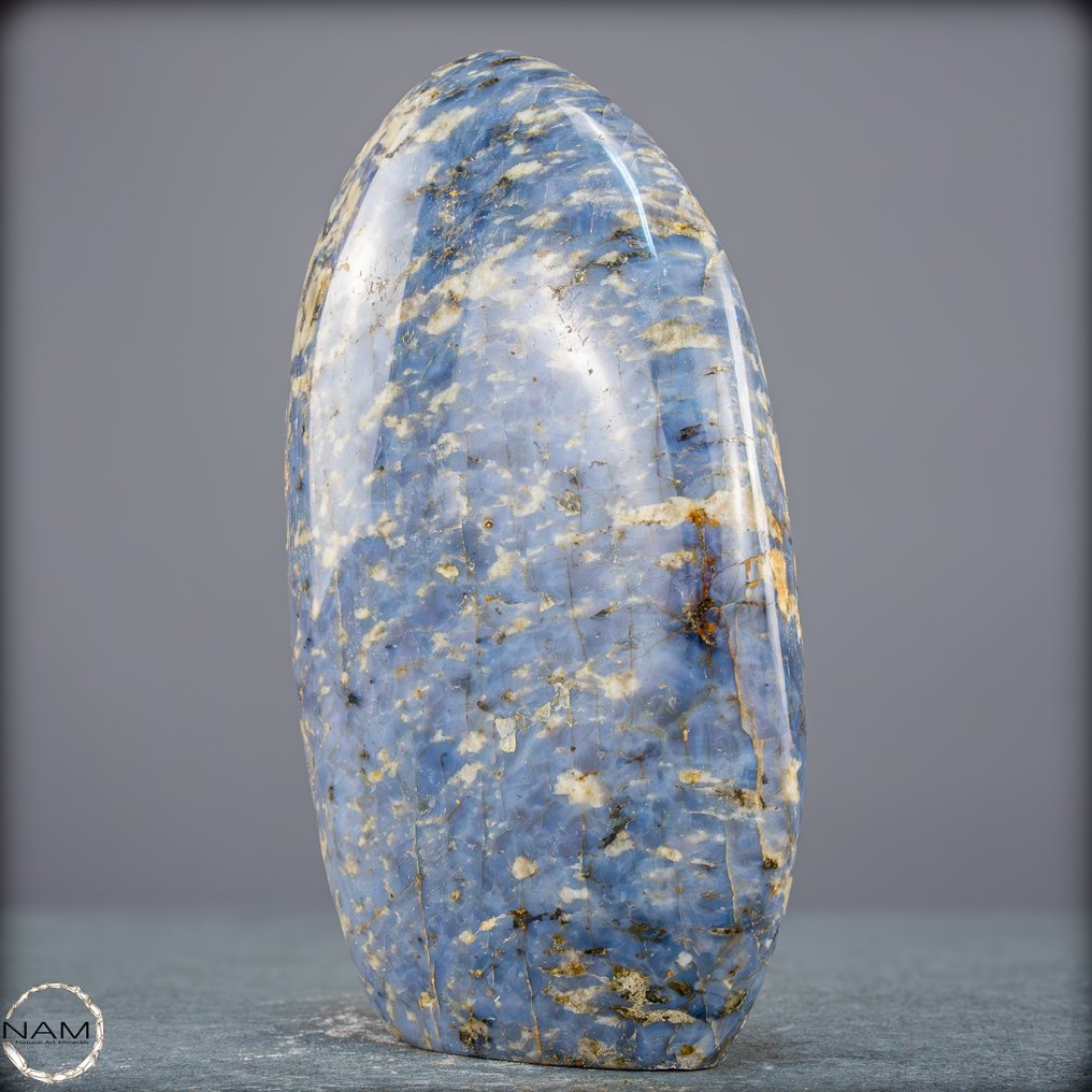 天然非常罕见的蓝色石英自由形态 自然形式中的艺术- 1007.57 g #4.3