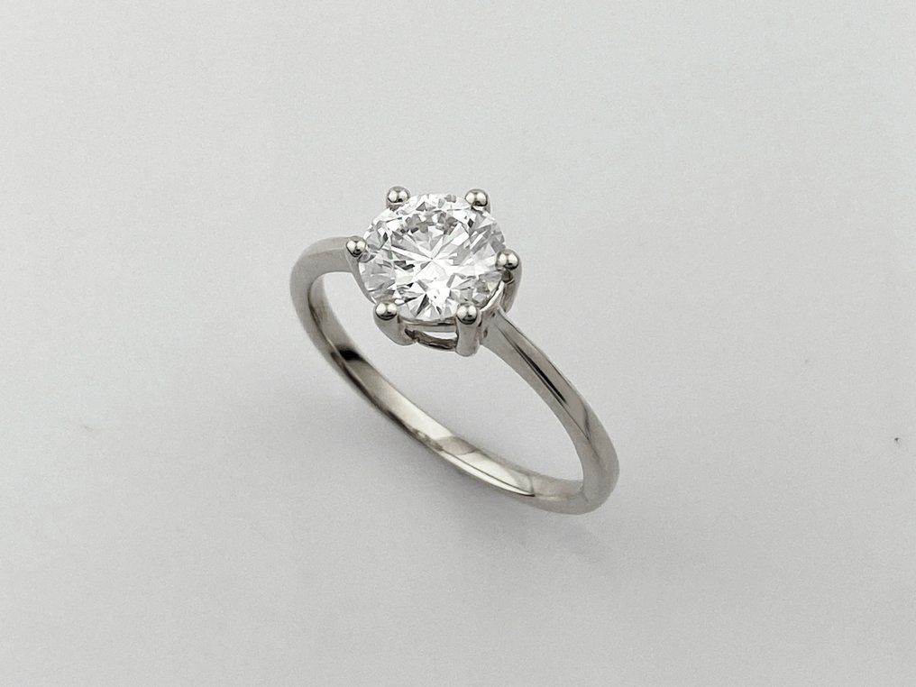 Zonder Minimumprijs - Ring - 14 karaat Witgoud - 1.30ct. tw. Diamant (Lab-grown) #1.0