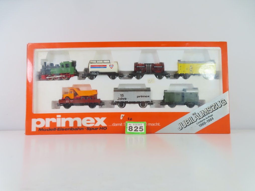 Primex H0 - 2760 - Set di treni (1) - Set da 7 pezzi con locomotiva a tender a 3 assi e diversi carri merci a 2 assi, tra cui un carro #2.1