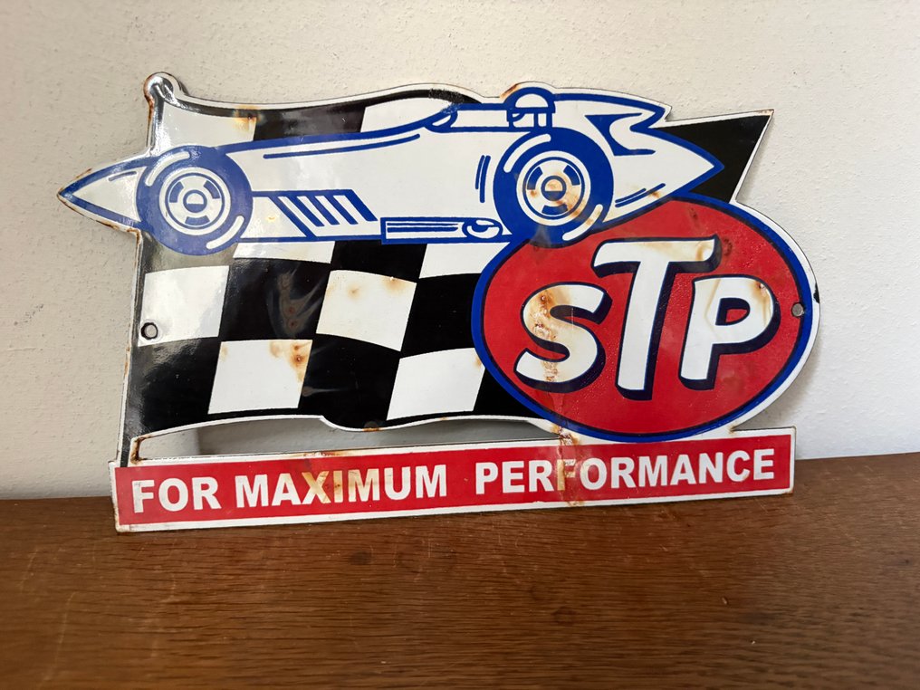 STP.  Motor oil. - Sign - Enamel #3.2