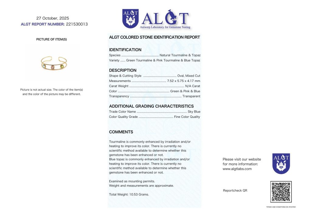 没有保留价 - 手镯 银 - 混合宝石 - 已认证 #2.1