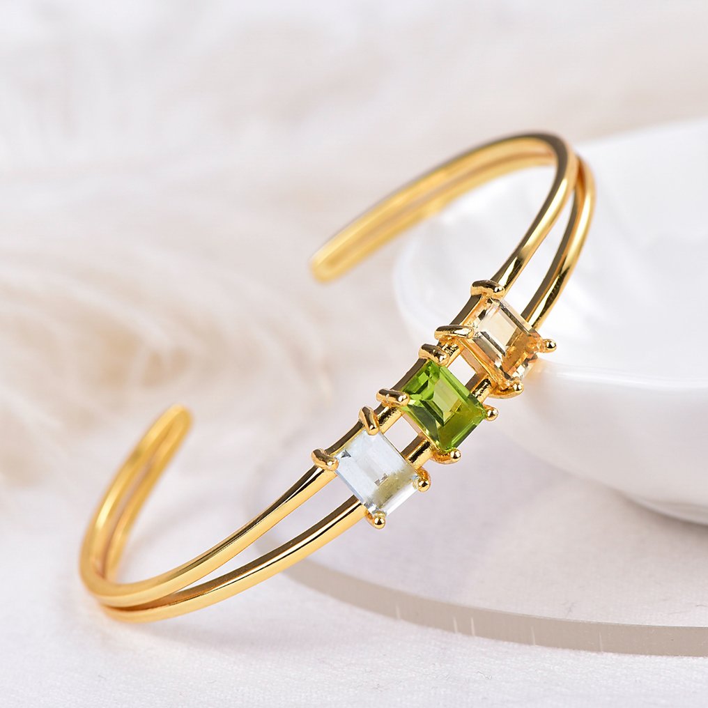 Zonder Minimumprijs - Armband Zilver - Gemengde edelstenen - Gecertificeerd #1.0