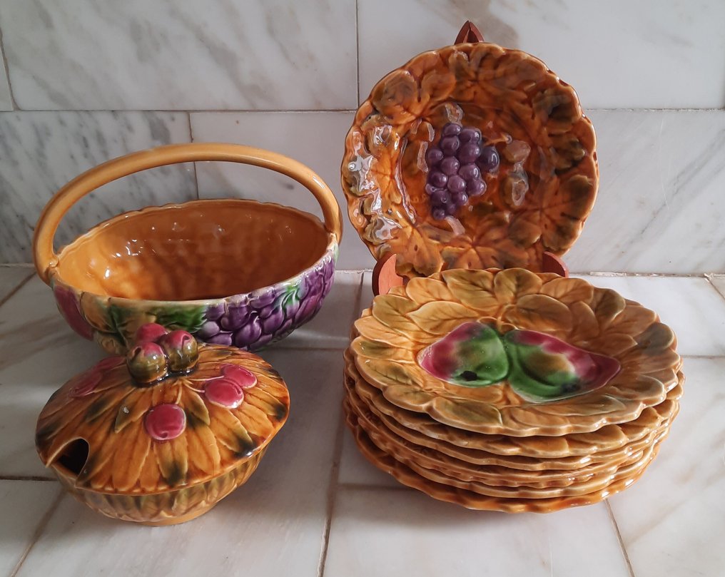 Sarreguemines Barbotine Fruit - 甜點食具 (10) - 陶器 #1.0