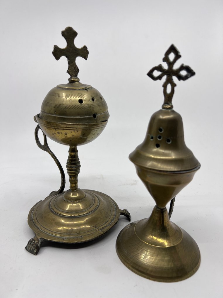 Θυμιατό  (2) - Ορείχαλκος - Σετ 2 καυστήρες λιβανιού #1.0