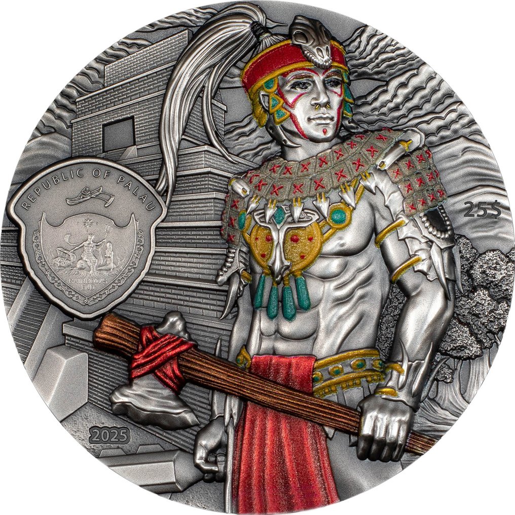 帕勞. 25 Dollars 2024 The third release in the “Lost Civilization” series – Maya Civilization, 5 Oz #1.0