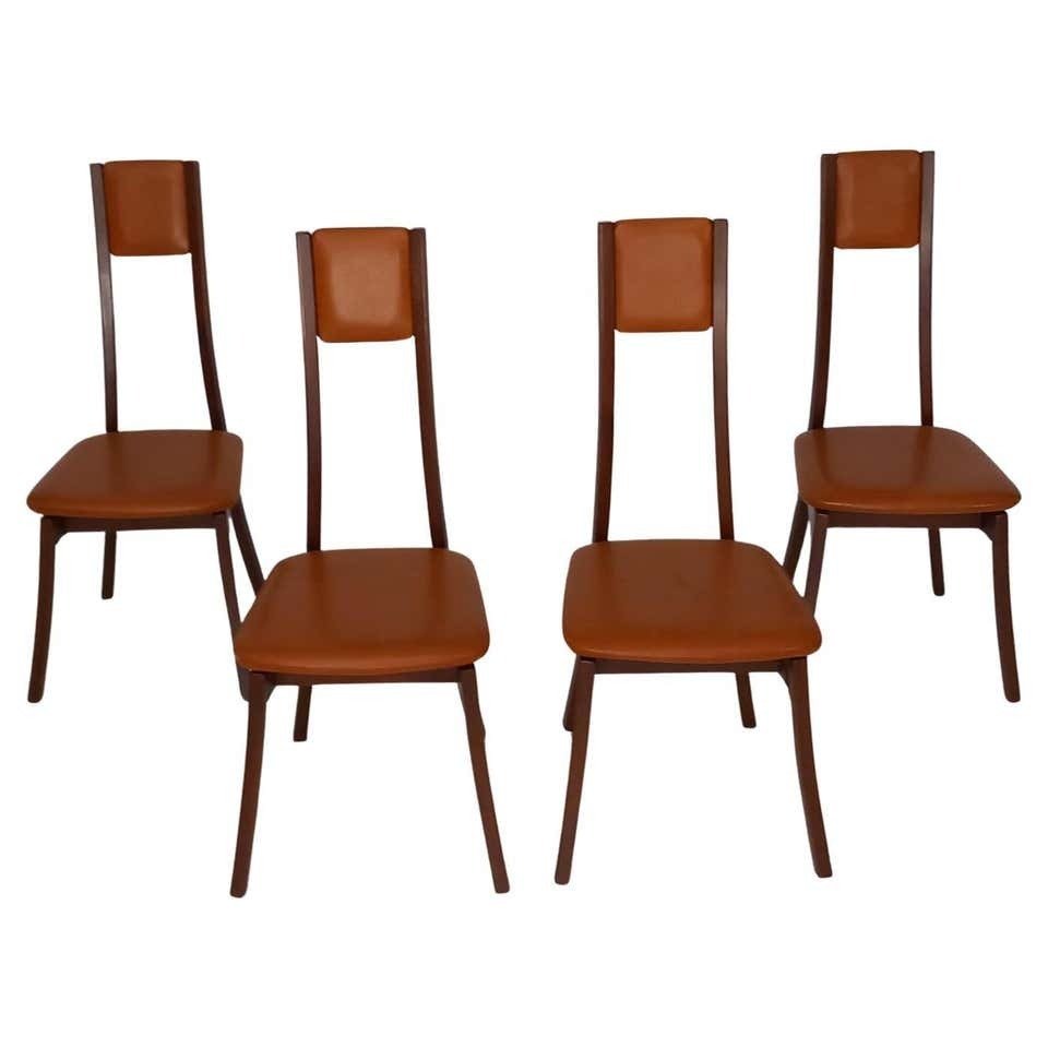 La Sorgente Dei Mobili - Angelo Mangiarotti - Stol (4) - s11 - Valnöt, Syntetiskt läder - Programma s11 stol #3.2