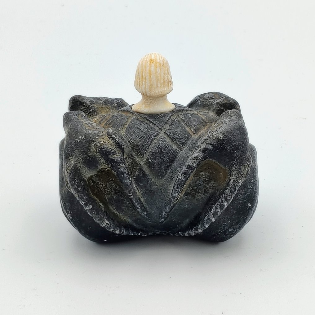 Δυτικά Ασιατικά Σχιστόλιθος Άγαλμα θεότητας από σχιστόλιθο της Ανατολικής Ασίας με διακόσμηση κεφαλής αρνιού και μαγνητικό - 56 mm #3.2