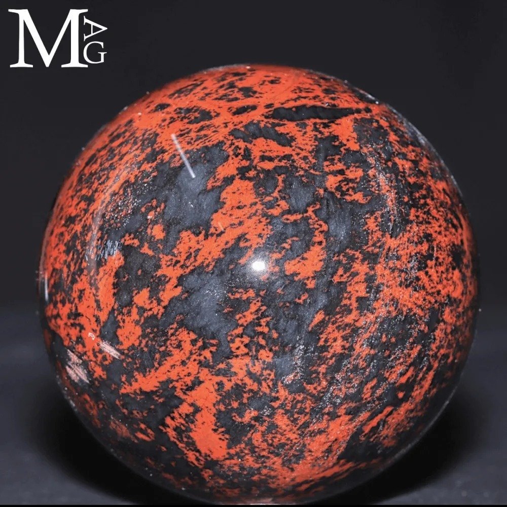 Mahogany Obsidian Sphere - Very Rare Quality - Red Dappled Obsidian Sphere - Height: 90 mm - Width: 90 mm- 880 g #2.1