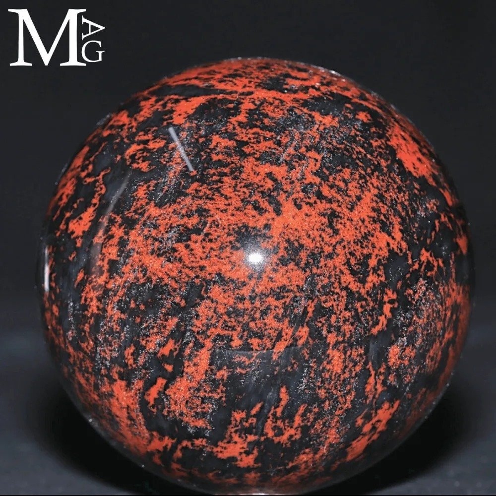 Mahogany Obsidian Sphere - Very Rare Quality - Red Dappled Obsidian Sphere - Height: 90 mm - Width: 90 mm- 880 g #1.0