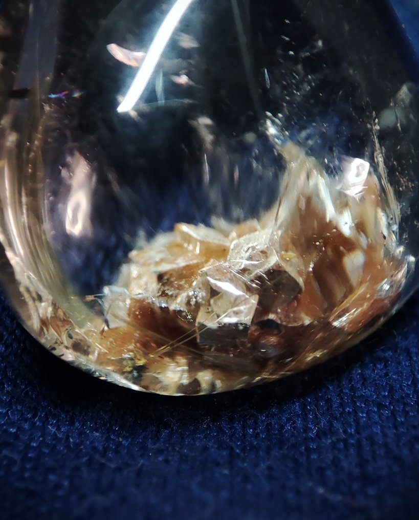 非常美丽的稀有幻影石石头显现水晶吊坠，925银夹子 - 吊坠 #3.2