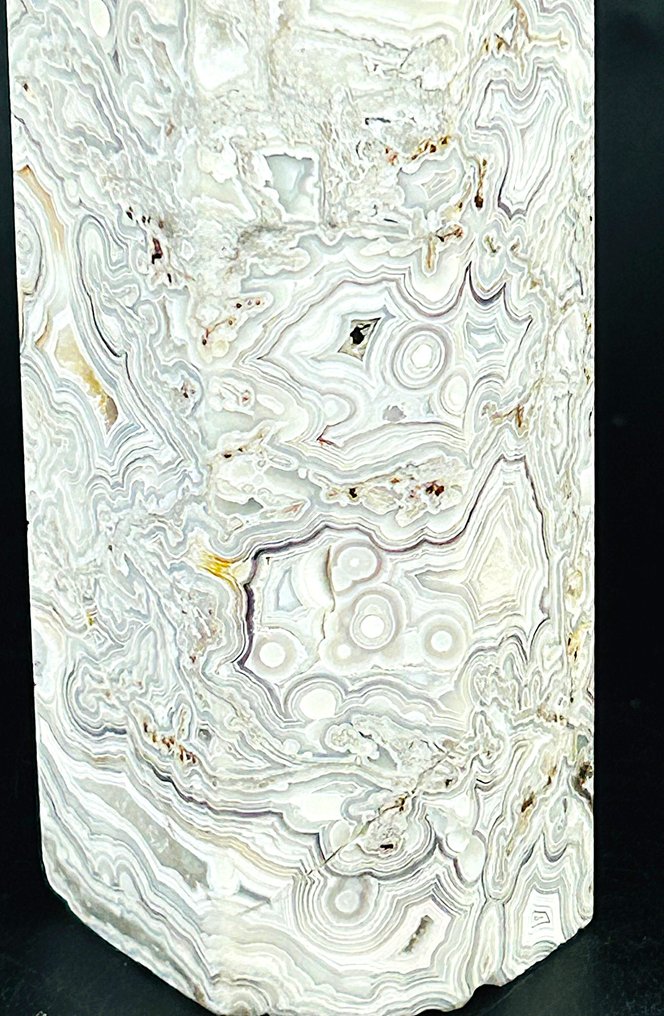 ***NO RESERVE*** High-Grade Mexican Lace Agate Tower – Stunning patterned bands - Height: 250 mm - Width: 45 mm- 724 g - (1) #4.3