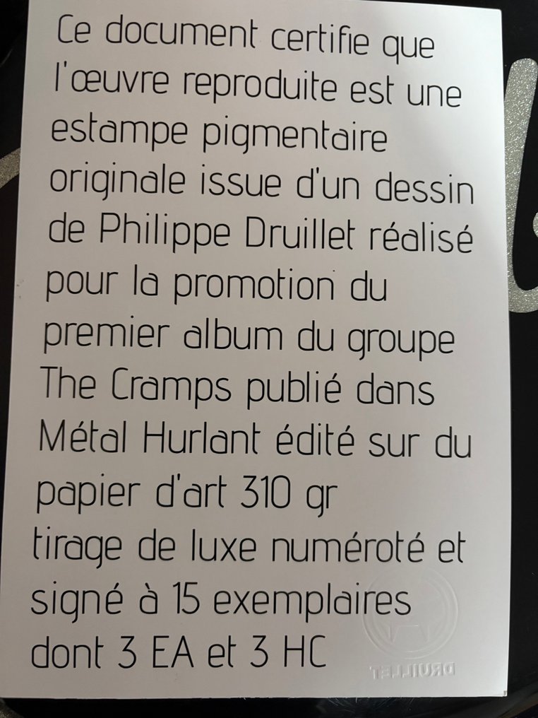 Philippe Druillet Digigraphie 310 Gr - Metal Hurlant - “Songs the Lord Taught Us (The Cramps)” – Signed Pigment Print – Edition of 15 - 2025 #4.3