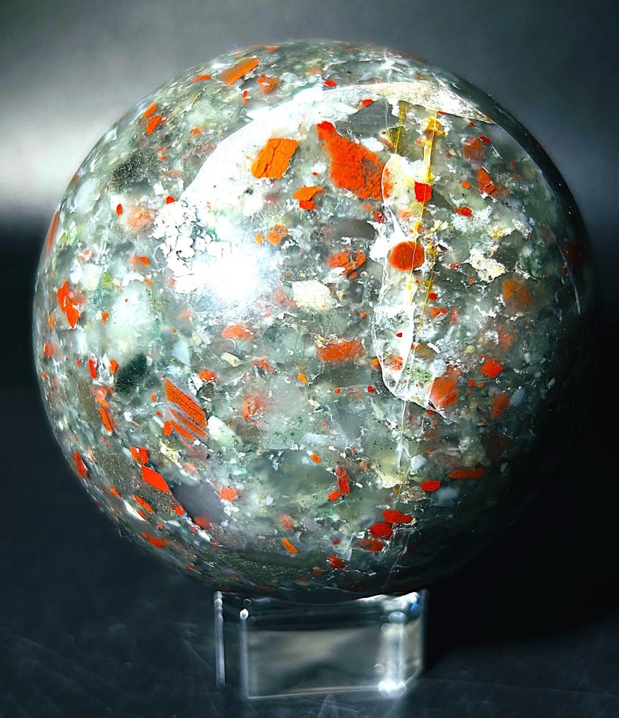 Dragon Blood Jasper Sphere – Tshipise, Sør-Afrika Ø 89 mm- 1000 g - (1) #1.0