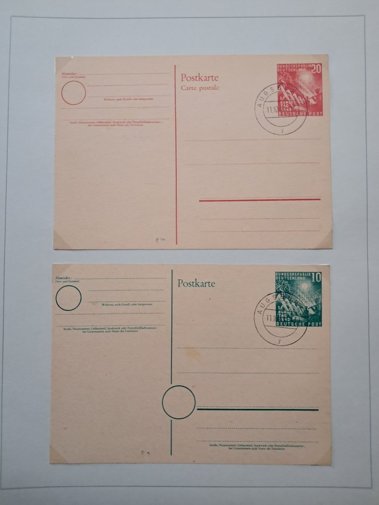 Germany, Federal Republic 1949/1959 - Collection on sheets with combination prints and special features, mint and canceled; Michel approx. #1.0
