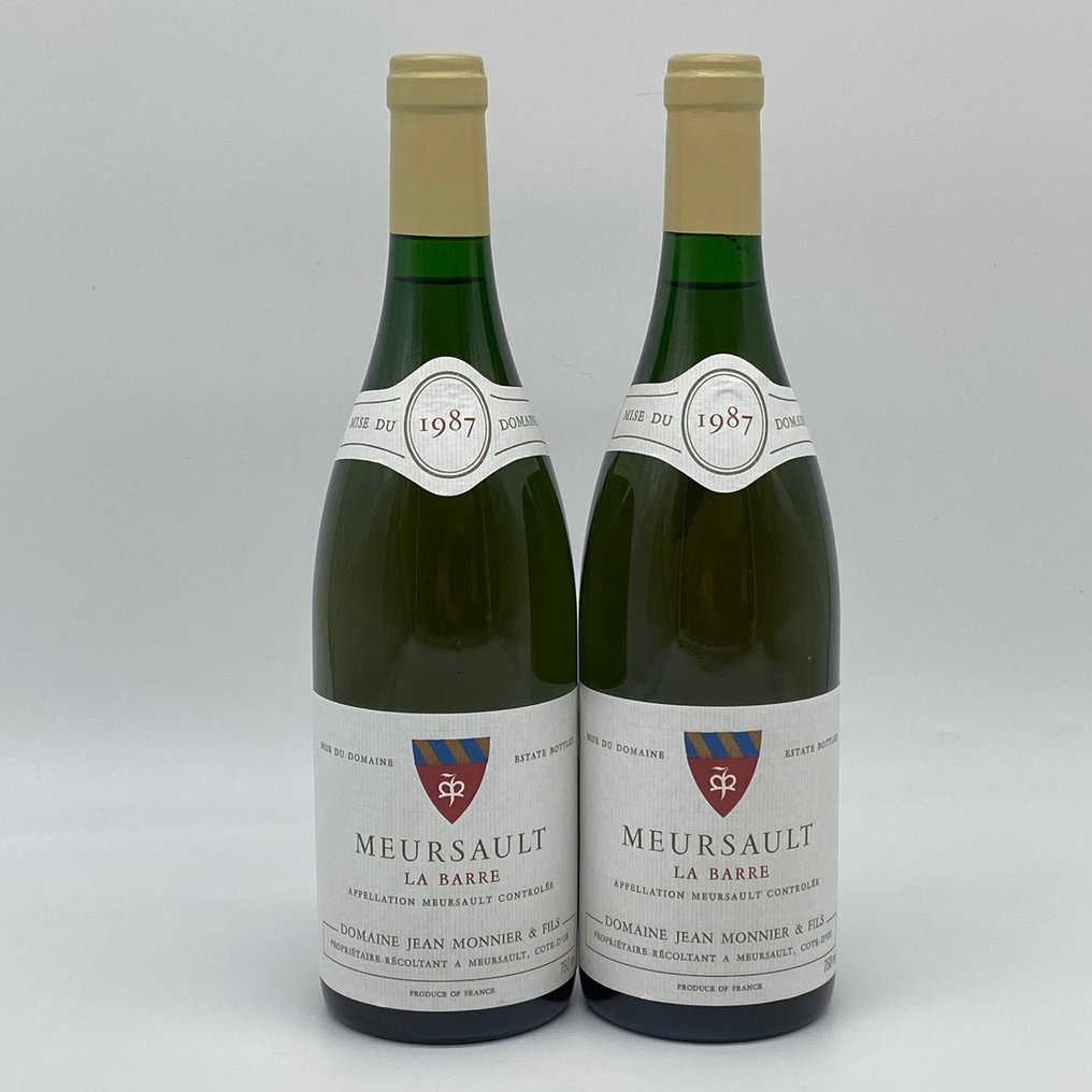 1987 Domaine Jean Monnier & Fils "La Barre" - Meursault - 2 Bottles (0.75L) #1.0