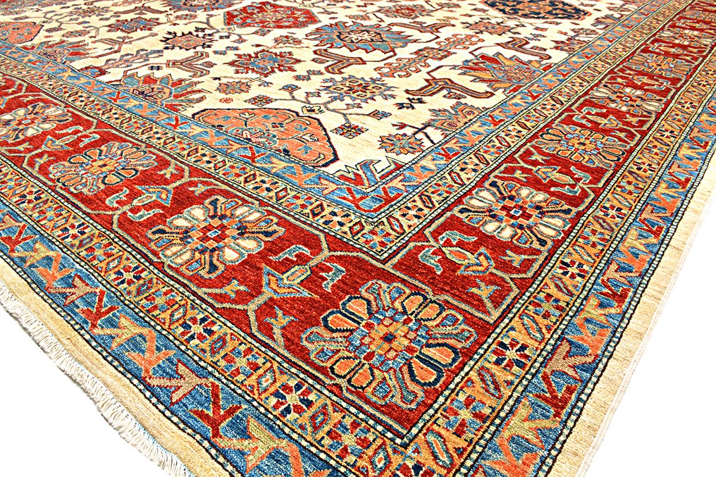 Afghan, Kazak, Håndknyttet super kazak tæppe i premium uld. - Tæppe - 400 cm - 300 cm - Fine kvalitet håndlavet tæppe #2.1