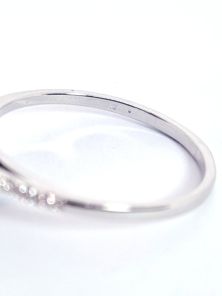 戒指 - 18K包金 白金 蓝宝石 - 钻石 #2.1