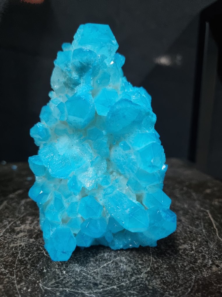 Very large Aqua Aura Quartz Crystal Crystal cluster - Height: 115 mm - Width: 70 mm- 570 g #1.0