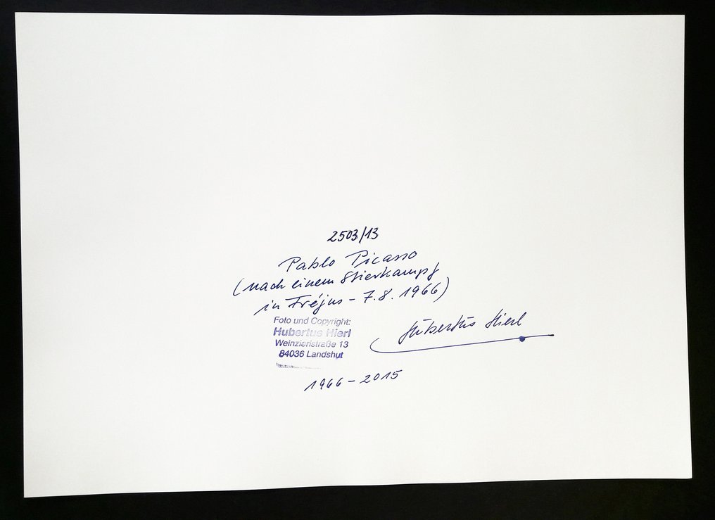 Hubertus Hierl (1940) - Pablo Picasso (Fréjus - 7.8.1966) #2.1