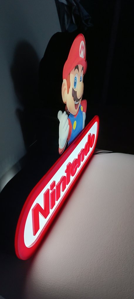 Nintendo - Ensina Nintendo com Mario luminoso. - Sinal luminoso - Placa de luz da Nintendo com Mario - Plástico #4.3