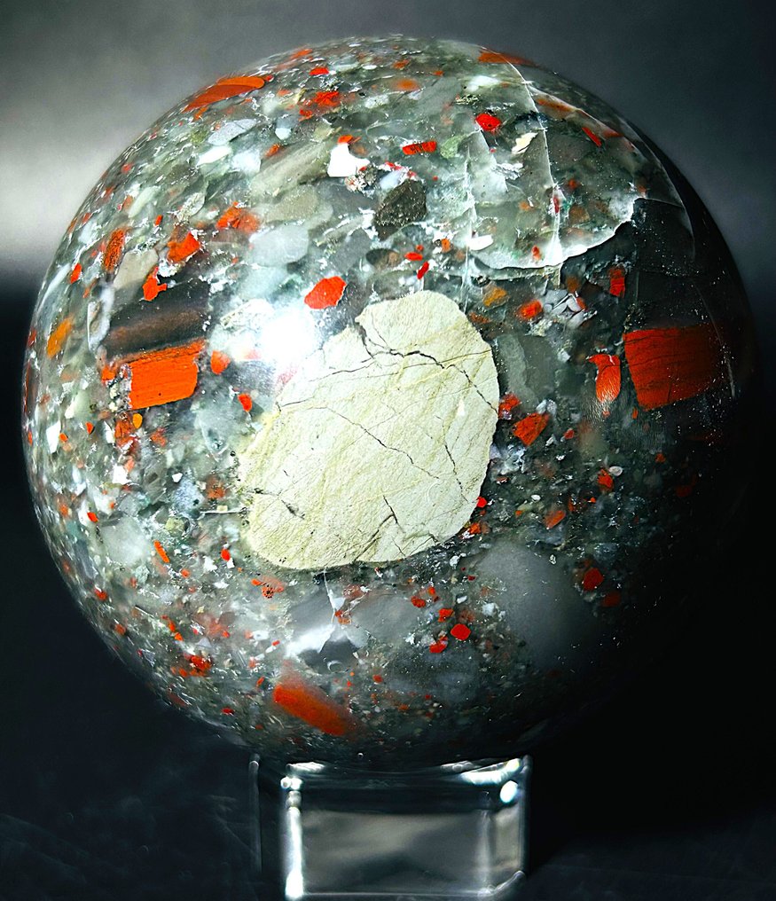Dragon Blood Jasper Sphere – Tshipise, Sør-Afrika Ø 89 mm- 1000 g - (1) #2.1