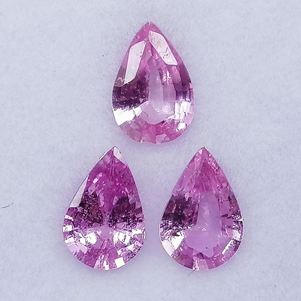 3 pcs  粉色 蓝宝石  - 1.12 ct - 西班牙宝石学院（IGE） - 无残留的加热 #1.0