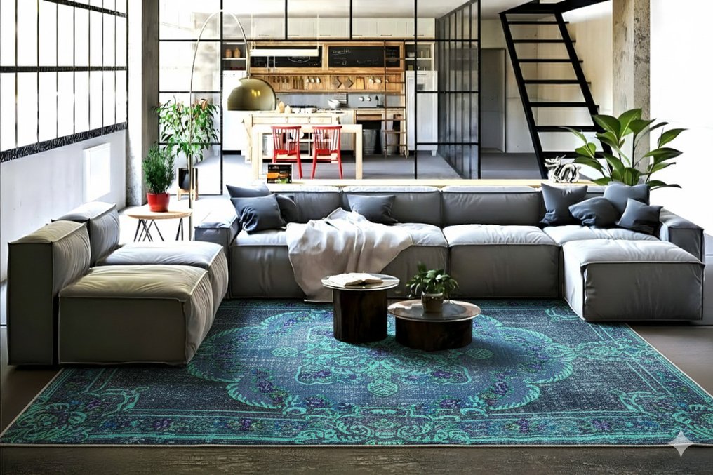 Μπλε vintage - Χαλί - 250 cm - 155 cm - με πιστοποιητικό #2.1