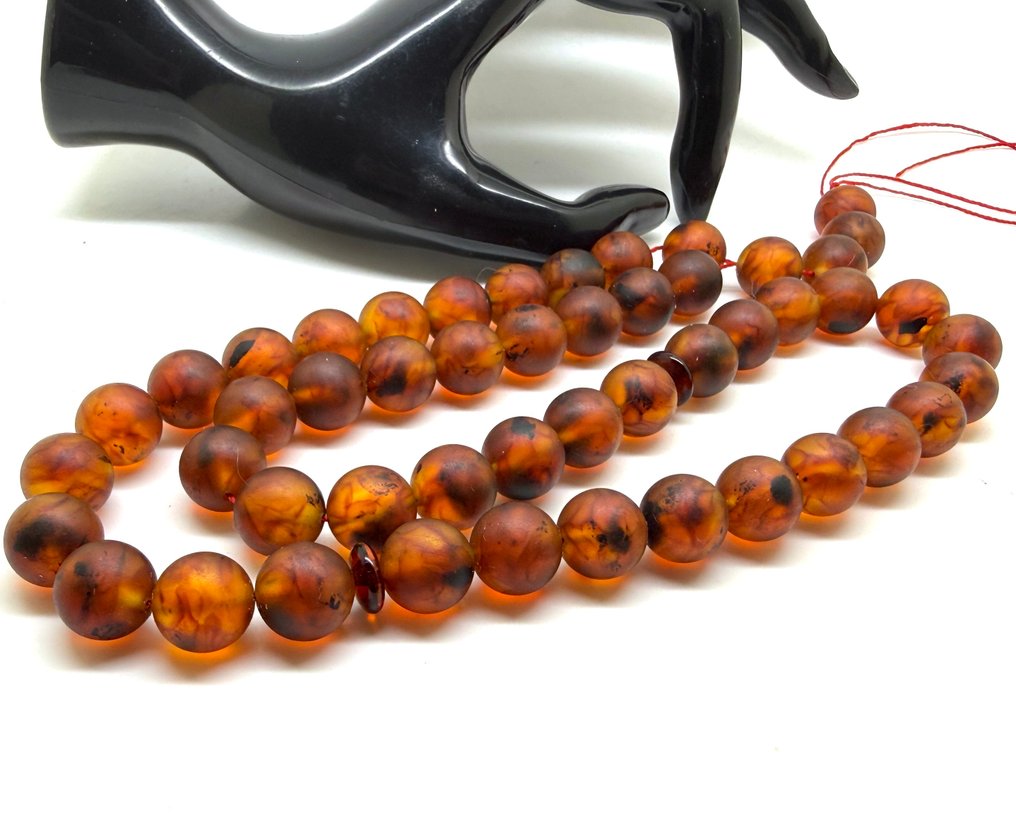 Tesbih bönrosary med baltisk bärnstenpärlor ø12 mm i cognac, 48,1 g - Bärnsten - Baltic amber - succinite #2.1